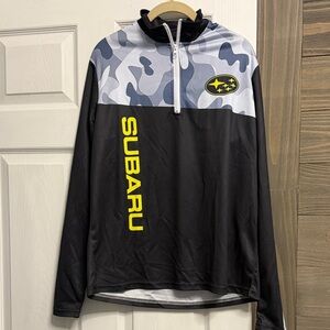 Subaru Black & Gray Camo Quarter-Zip Pullover with Yellow Logo